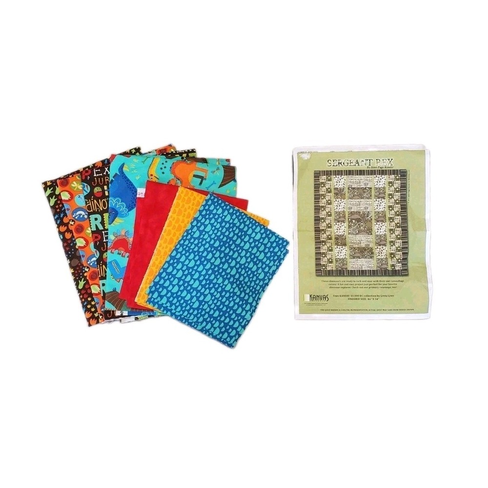Sargent Rex Dinosaur Quilt Kit Kanvas Studio Jurassic Jamboree Moda Fabric 46x54